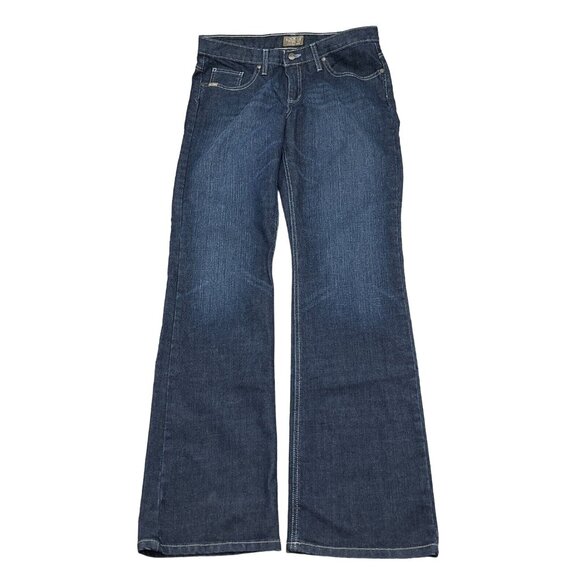 Rockies‎ Jeans Women 14XLong 34Wx35L Dark Blue Slim Embroidered Cotton Stretch - Picture 1 of 14